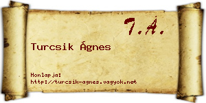 Turcsik Ágnes névjegykártya